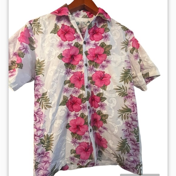 Two Hawaii Aloha Hibiscus Shirt Big Island Sz Small Floral Shirt - Picture 2 of 9
